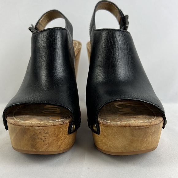 Black Sam Edelman Camilla Wedge with stud detail, sling back, size 9.5 - Picture 2 of 16